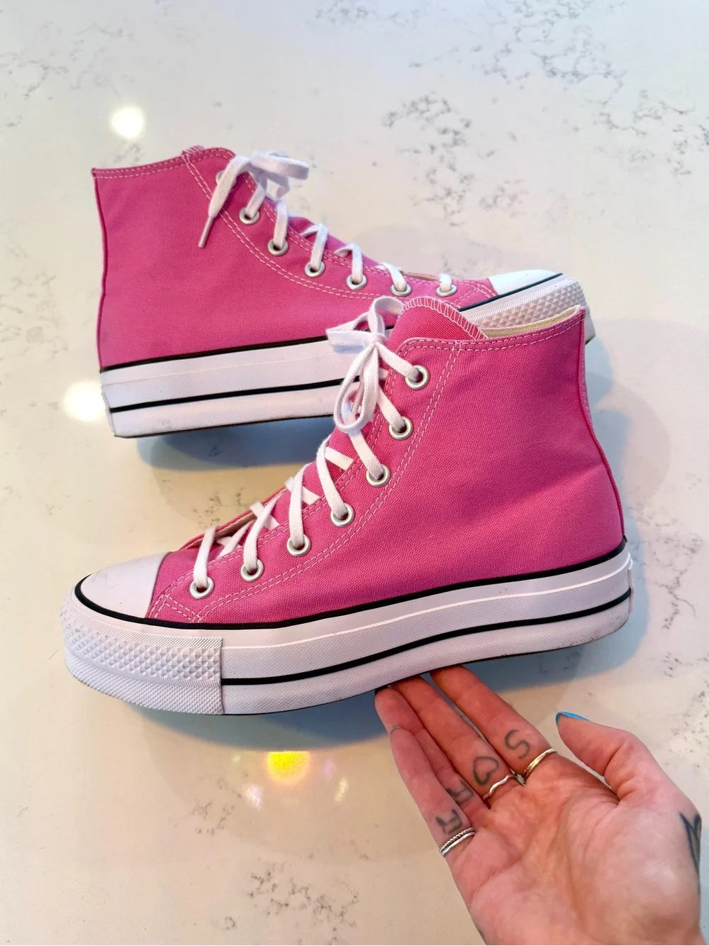 converse chuck taylor all star lift platform sneakers shocking orchid 8.5 pink - Picture 3 of 9